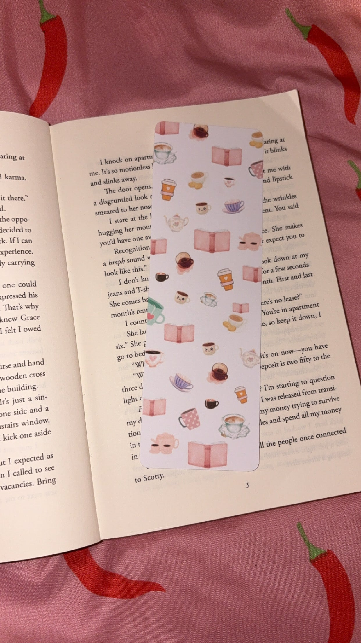 Tea and books bookmark