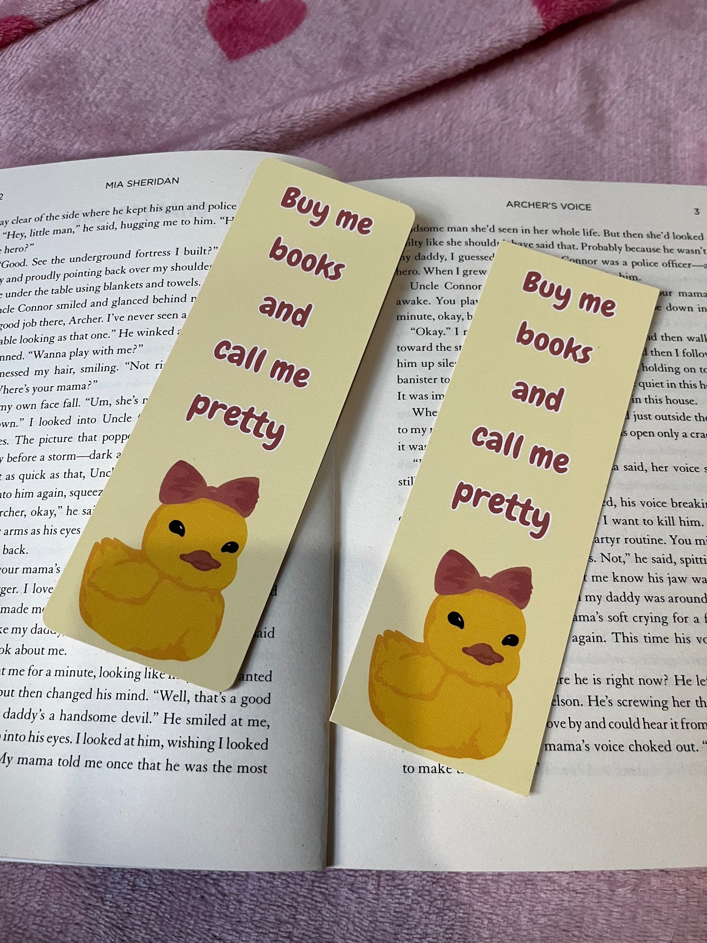 Buy me books and call me pretty duck bookmark