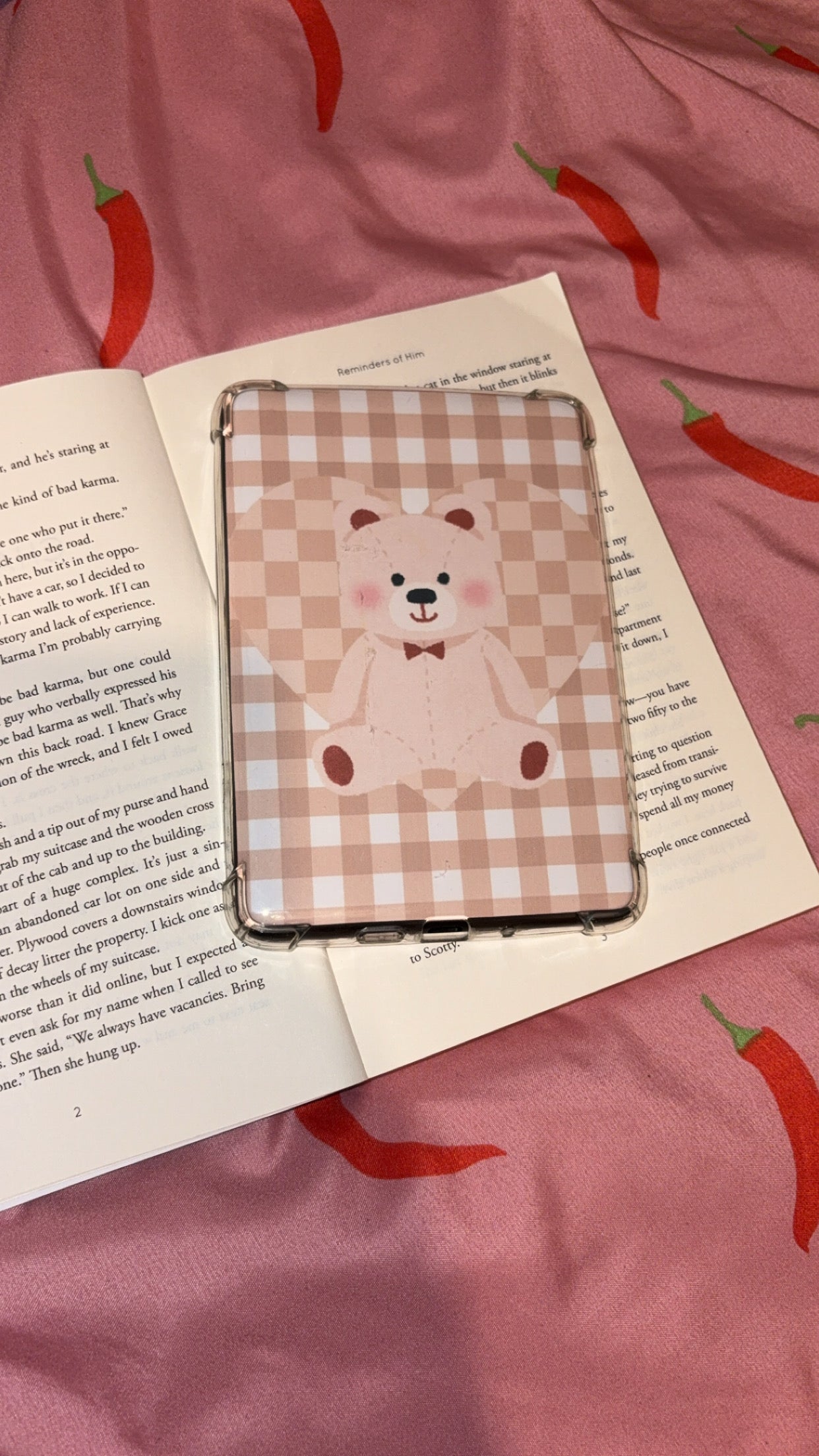 Bear gingham kindle insert