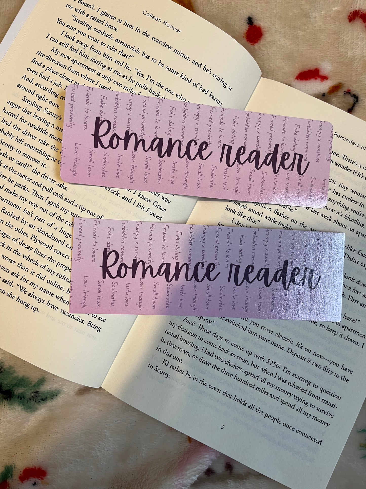 Romance reader bookmark