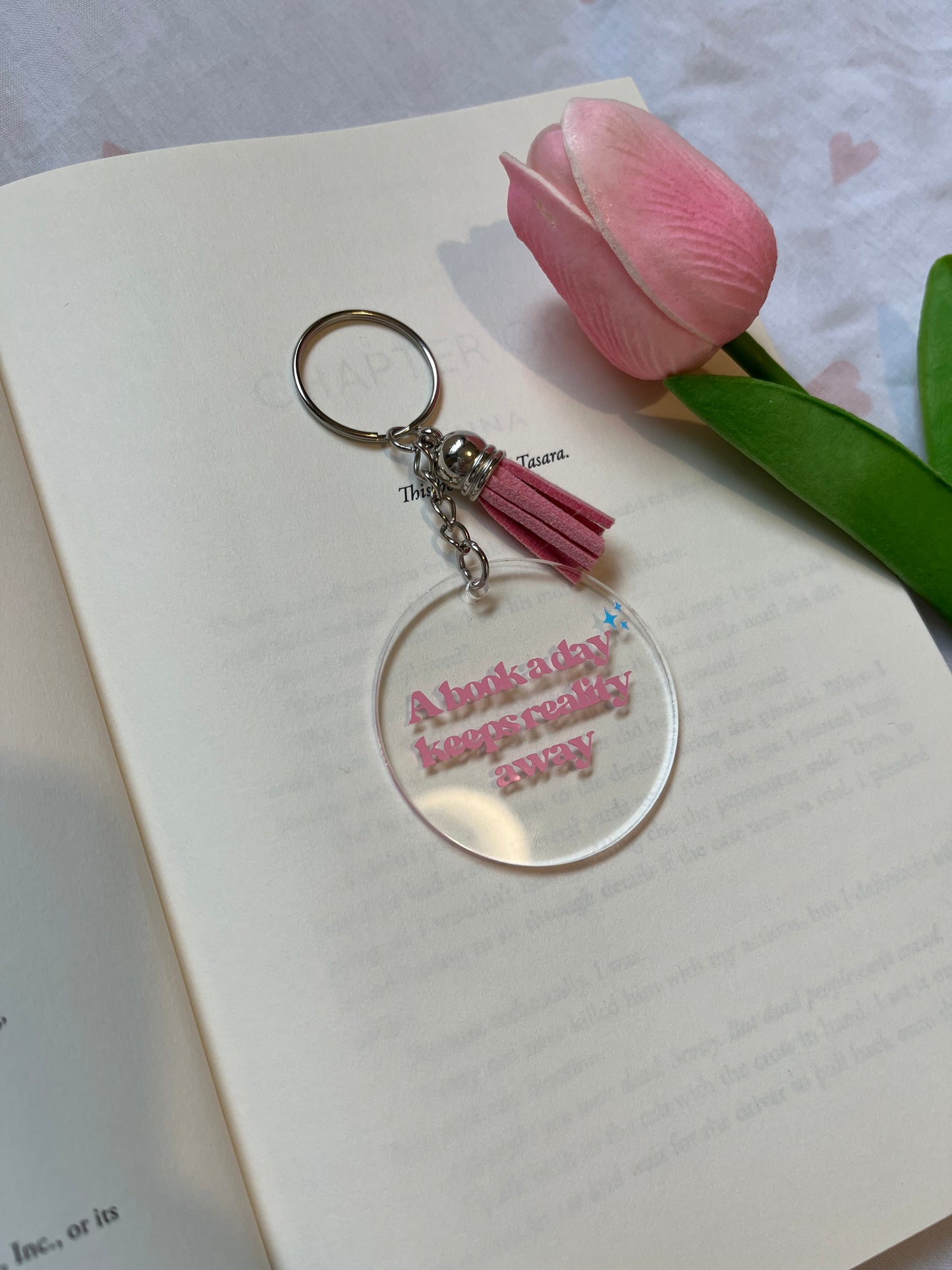 A Book A Day Acrylic Keyring