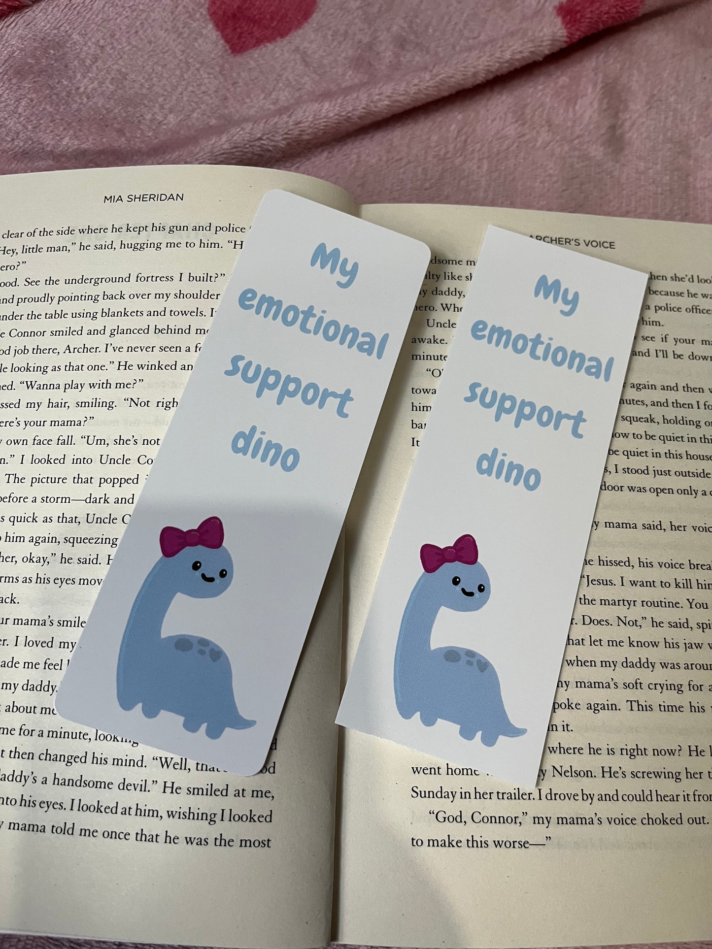 Emotional support Dino bookmark