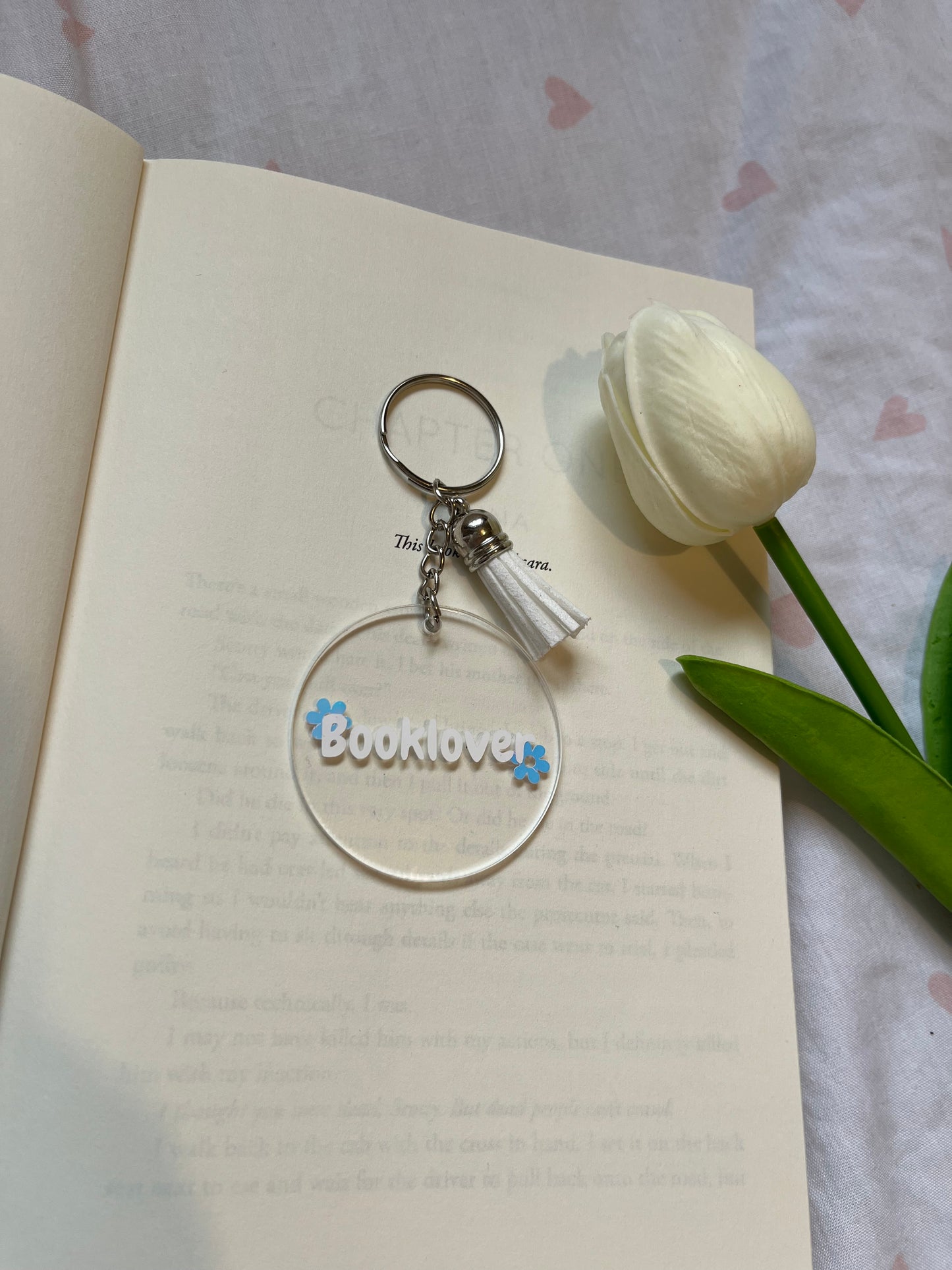 Booklover Acrylic Keyring