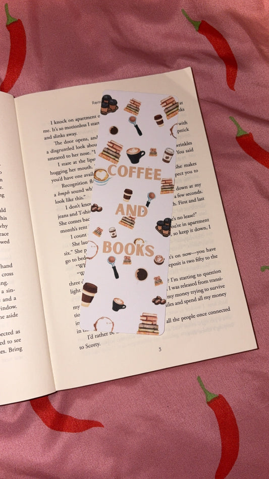 Coffee and books quote bookmark