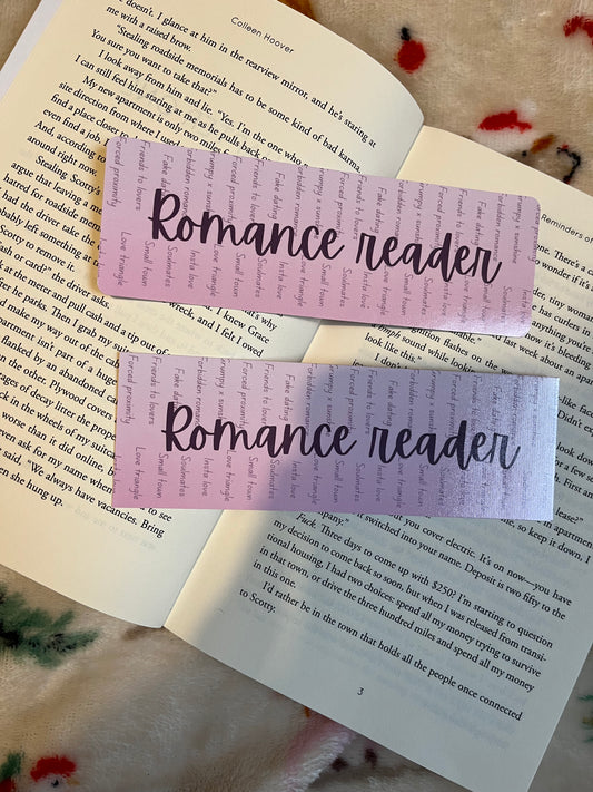 Romance reader bookmark