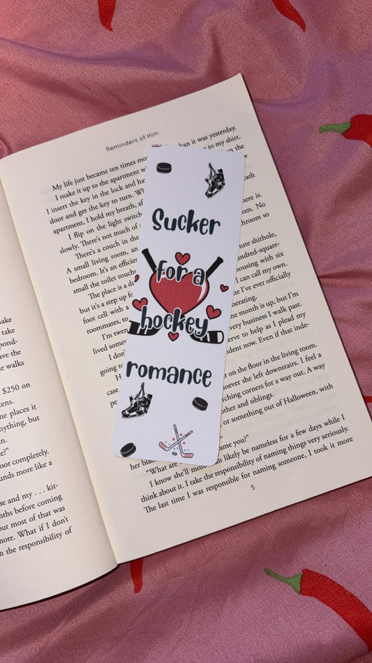 Hockey romance bookmark