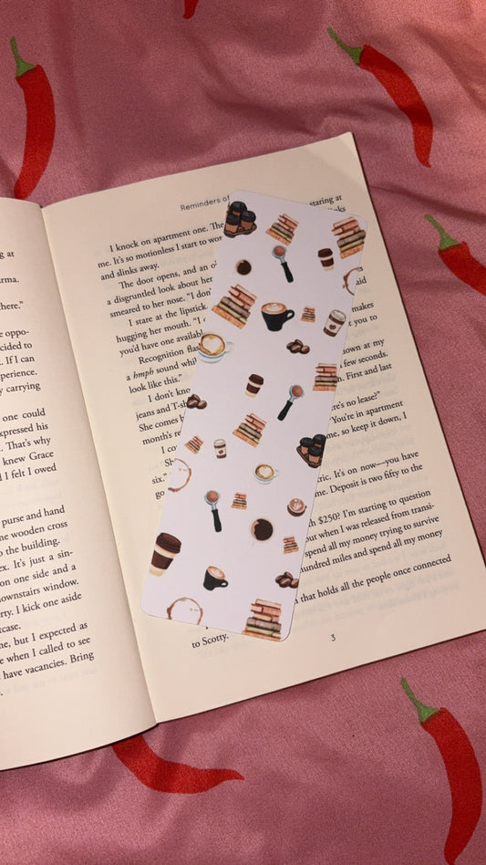 Coffee and books bookmark