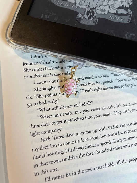 Pink turtle kindle dust plug