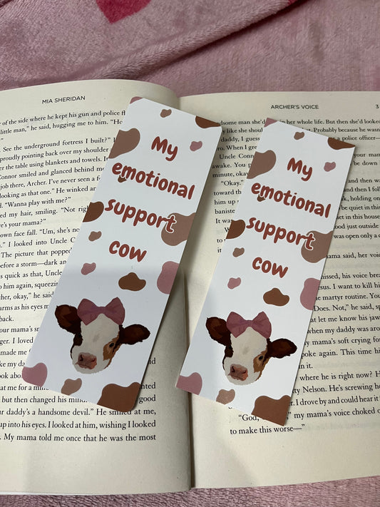 Emotional support cow bookmark