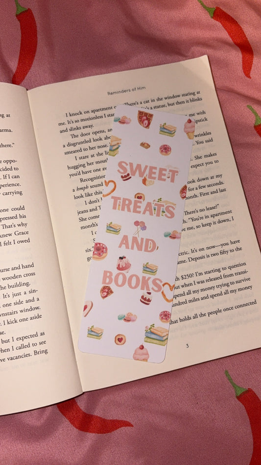 Sweet treats & books quote  bookmark