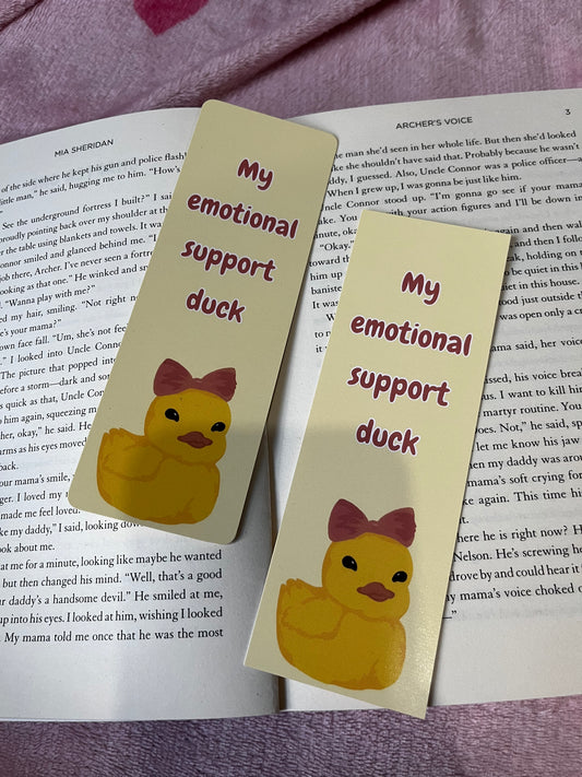 Emotional support duck bookmark