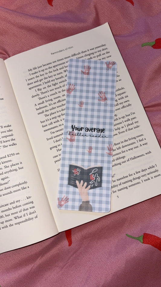 Average thriller reader bookmark